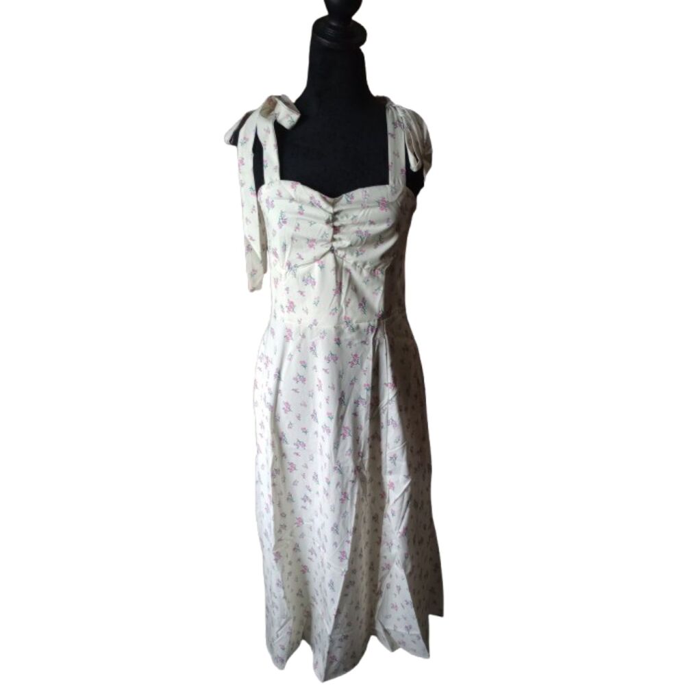 Hujoin Women's Size Medium Yellow Floral Maxi Dress - new